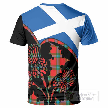 MacLaine (McLaine) Tartan Family Crest T-Shirt Scotland Thistle Floral Flag Style