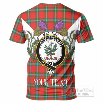 MacLaine (McLaine) Tartan Family Crest T-Shirt Scottish Burns Night Thistle Floral