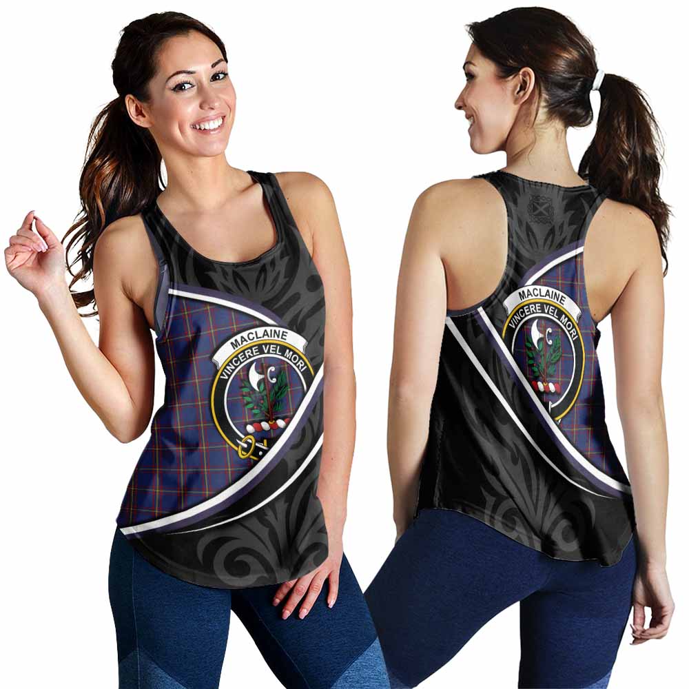 MacLaine (McLaine) Tartan Family Crest Women Racerback Tanks Celtic Scottish Thistle Floral - Tartan Vibes Clothing