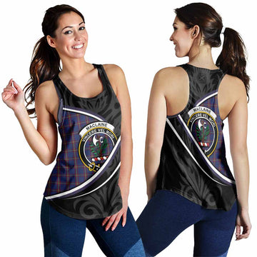 MacLaine (McLaine) Tartan Family Crest Women Racerback Tanks Celtic Scottish Thistle Floral - Tartan Vibes Clothing