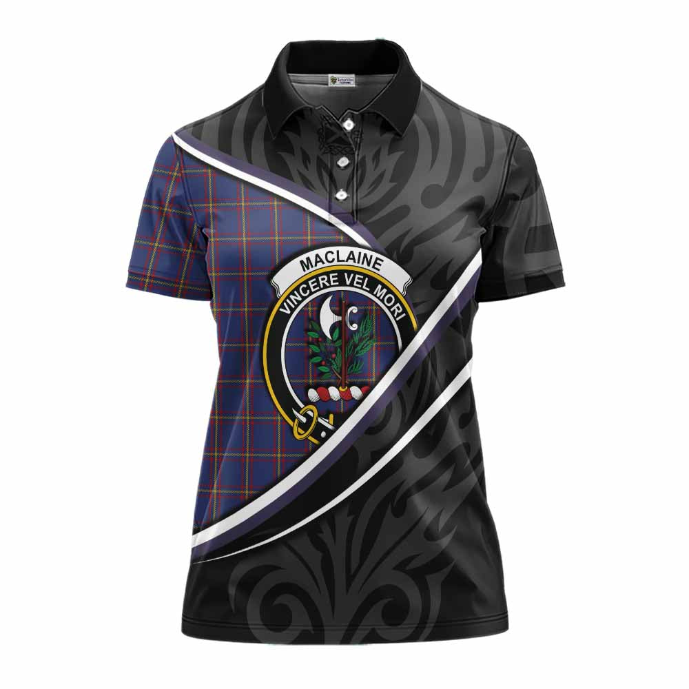 MacLaine (McLaine) Tartan Family Crest Women's Polo Shirt Celtic Scottish Thistle Floral - Tartan Vibes Clothing