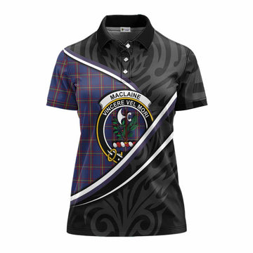 MacLaine (McLaine) Tartan Family Crest Women's Polo Shirt Celtic Scottish Thistle Floral