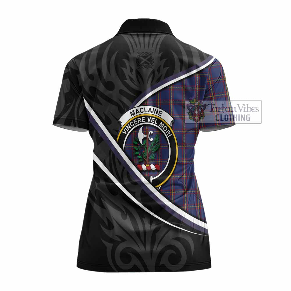 MacLaine (McLaine) Tartan Family Crest Women's Polo Shirt Celtic Scottish Thistle Floral - Tartan Vibes Clothing