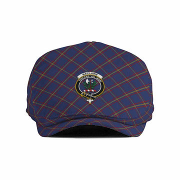 MacLaine (McLaine) Tartan Flat Cap, Jeff Cap Cross Style with Family Crest