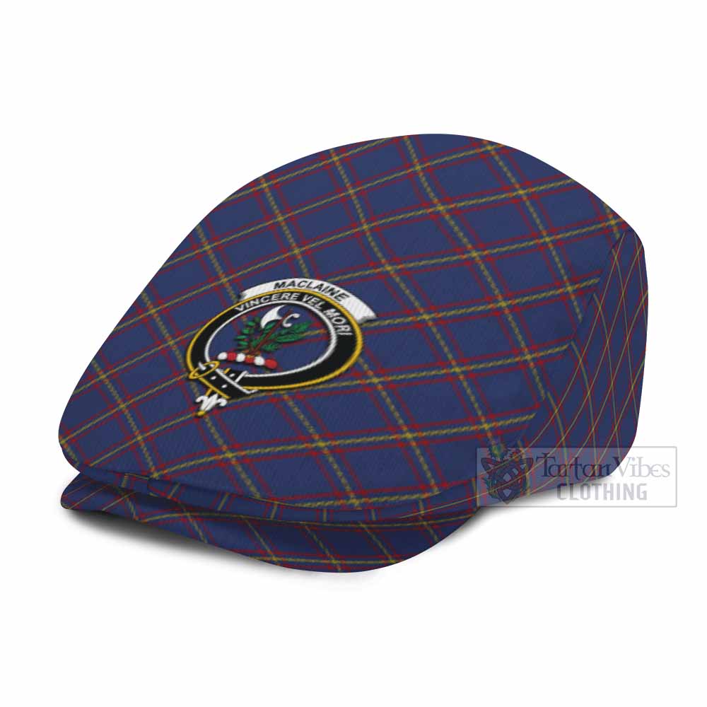 MacLaine (McLaine) Tartan Flat Cap, Jeff Cap Cross Style with Family Crest - Tartan Vibes Clothing