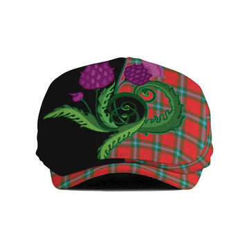 MacLaine (McLaine) Tartan Flat Cap, Jeff Cap Traditional Scottish Thistle