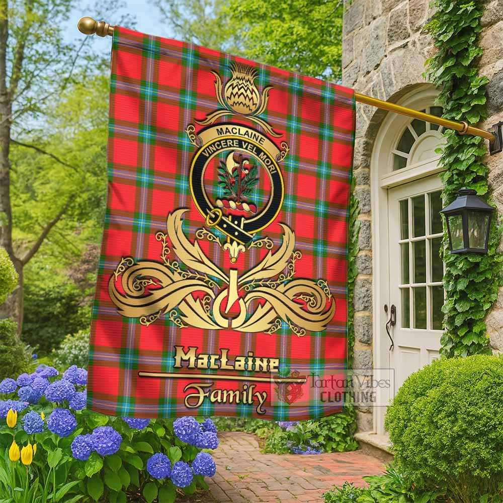 MacLaine (McLaine) Tartan Garden Flag with Highland Thistle Cherish Family Crest Style - Tartan Vibes Clothing
