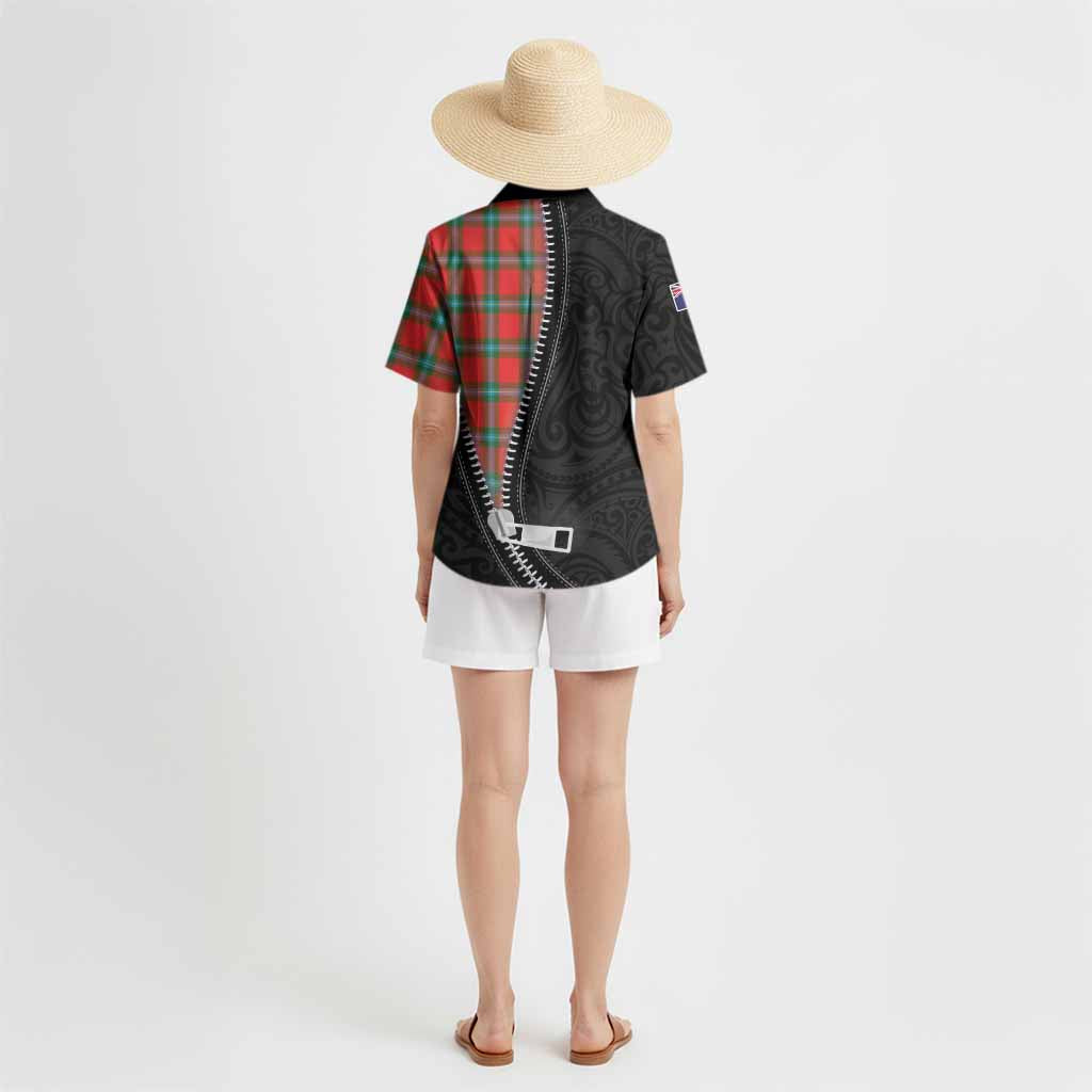 MacLaine (McLaine) Tartan Hawaiian Shirt New Zealand Pattern Unique Zipper Stylized