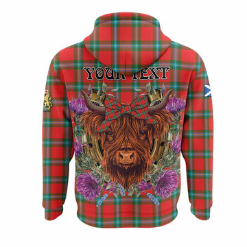 MacLaine (McLaine) Tartan Hoodie Scottish Thistle Heilan Coo