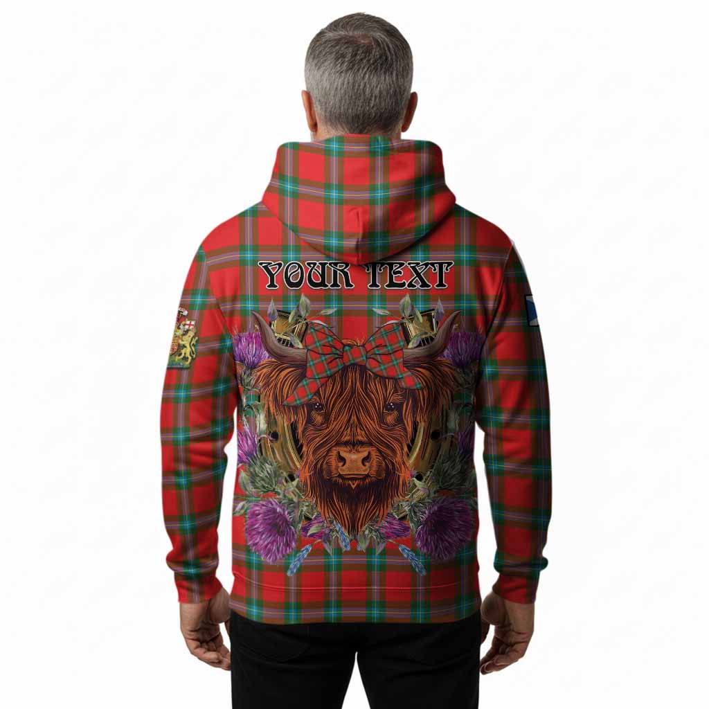 MacLaine (McLaine) Tartan Hoodie Scottish Thistle Heilan Coo