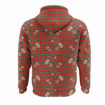 MacLaine (McLaine) Tartan Hoodie Seamless Scottish Thistle Flowers