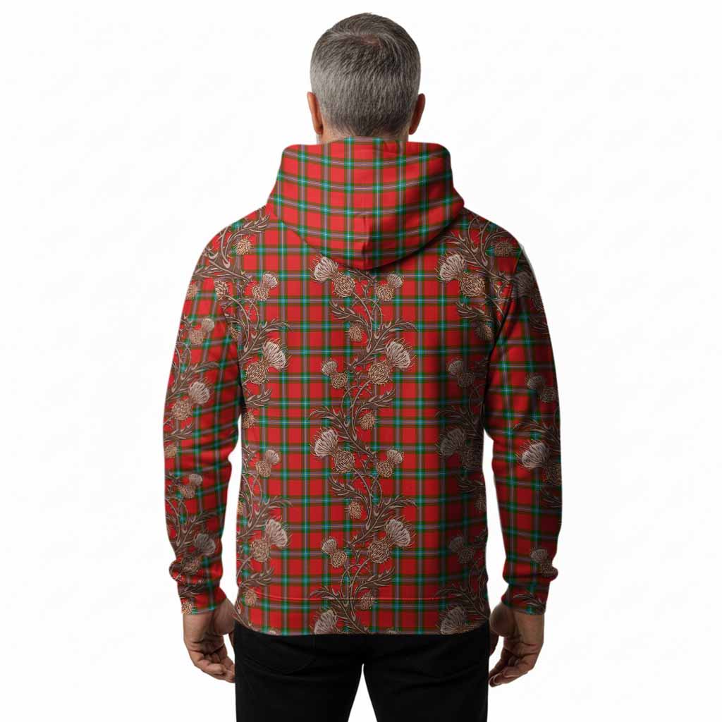 MacLaine (McLaine) Tartan Hoodie Seamless Scottish Thistle Flowers