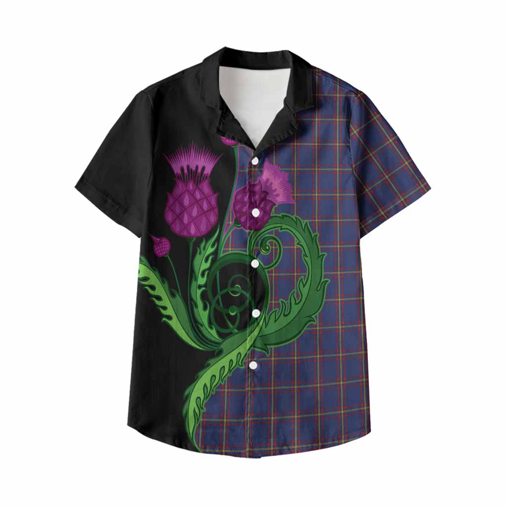 MacLaine (McLaine) Tartan Kid Hawaiian Shirt Traditional Scottish Thistle
