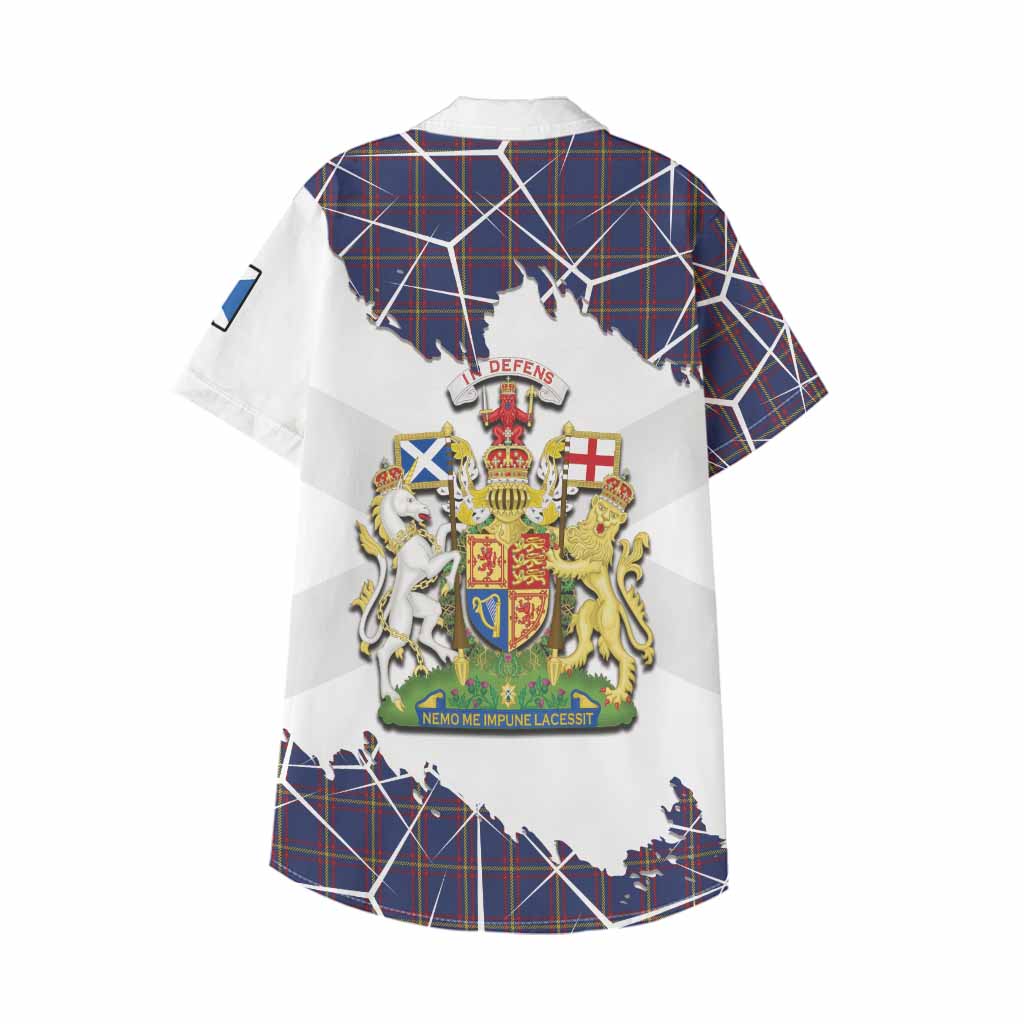 MacLaine (McLaine) Tartan Kid Hawaiian Shirt with Family Crest and Lion Rampant Grunge Style