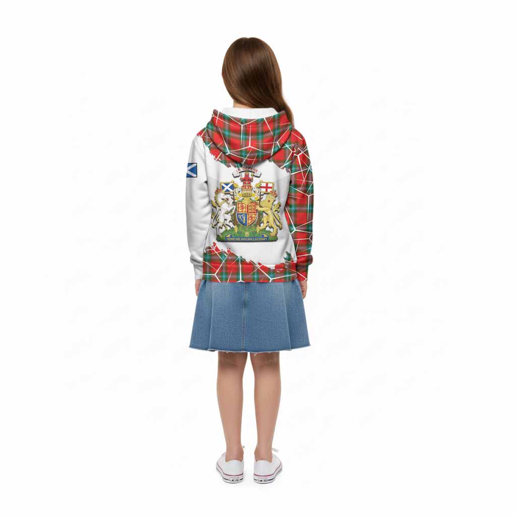 MacLaine (McLaine) Tartan Kid Hoodie with Family Crest and Lion Rampant Grunge Style