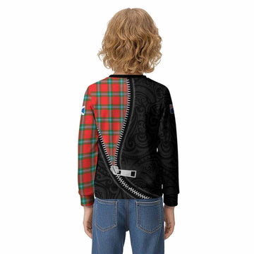 MacLaine (McLaine) Tartan Kid Knitted Sweatshirt New Zealand Pattern Unique Zipper Stylized