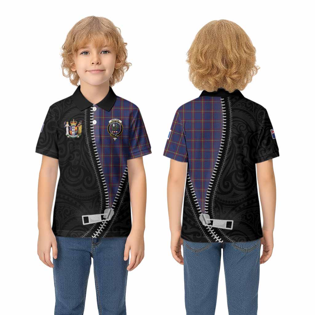MacLaine (McLaine) Tartan Kid Polo Shirt New Zealand Pattern Unique Zipper Stylized