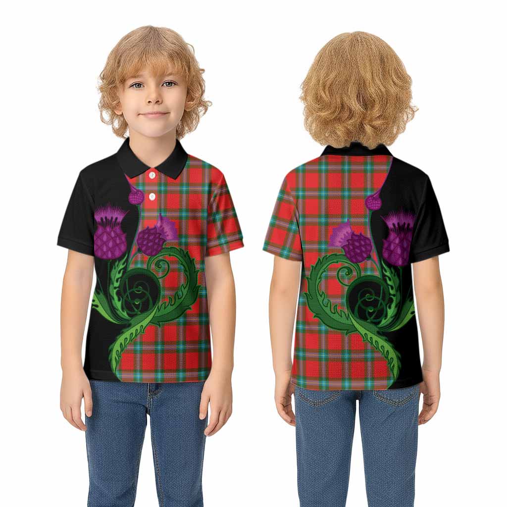 MacLaine (McLaine) Tartan Kid Polo Shirt Traditional Scottish Thistle