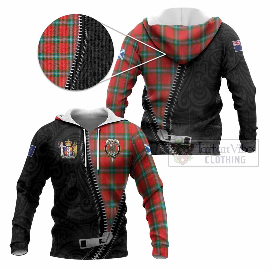 MacLaine (McLaine) Tartan Knitted Hoodie New Zealand Pattern Unique Zipper Stylized