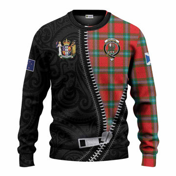 MacLaine (McLaine) Tartan Knitted Sweater New Zealand Pattern Unique Zipper Stylized