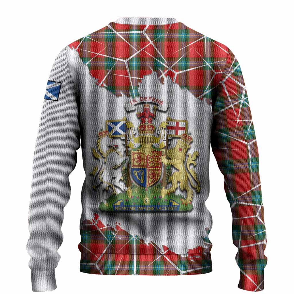 MacLaine (McLaine) Tartan Knitted Sweater with Family Crest and Lion Rampant Grunge Style
