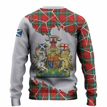 MacLaine (McLaine) Tartan Knitted Sweater with Family Crest and Lion Rampant Grunge Style