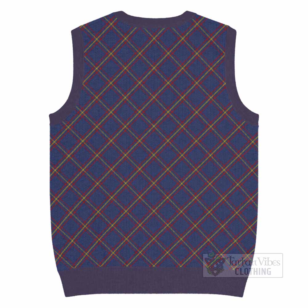 MacLaine (McLaine) Tartan Knitted V-Neck Vest with Family Crest Cross Style