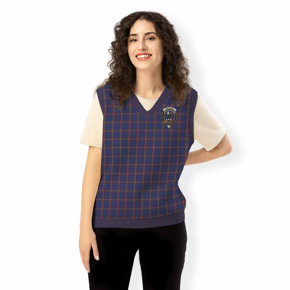 MacLaine (McLaine) Tartan Knitted V-Neck Vest with Family Crest - Tartan Vibes Clothing