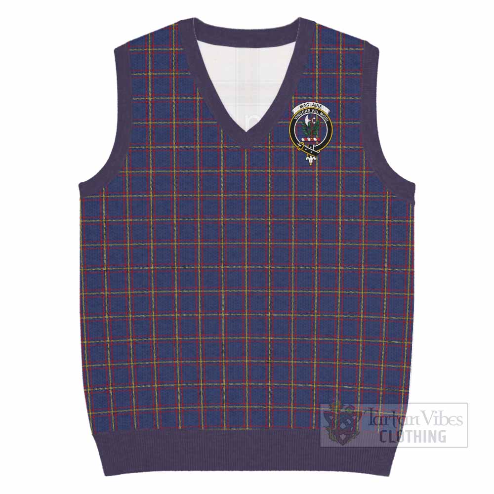 MacLaine (McLaine) Tartan Knitted V-Neck Vest with Family Crest - Tartan Vibes Clothing