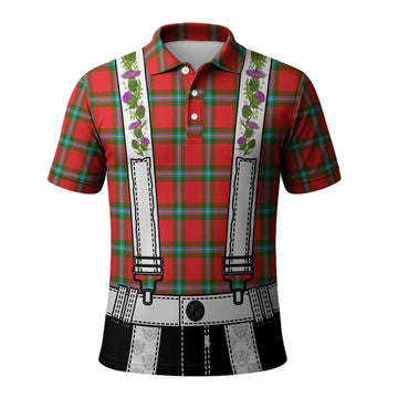 MacLaine (McLaine) Tartan Lederhosen Costume Polo Shirt Scotland Thistle Floral