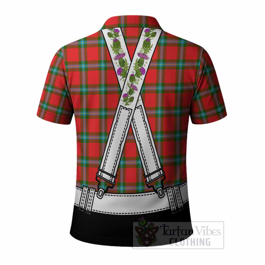 MacLaine (McLaine) Tartan Lederhosen Costume Polo Shirt Scotland Thistle Floral