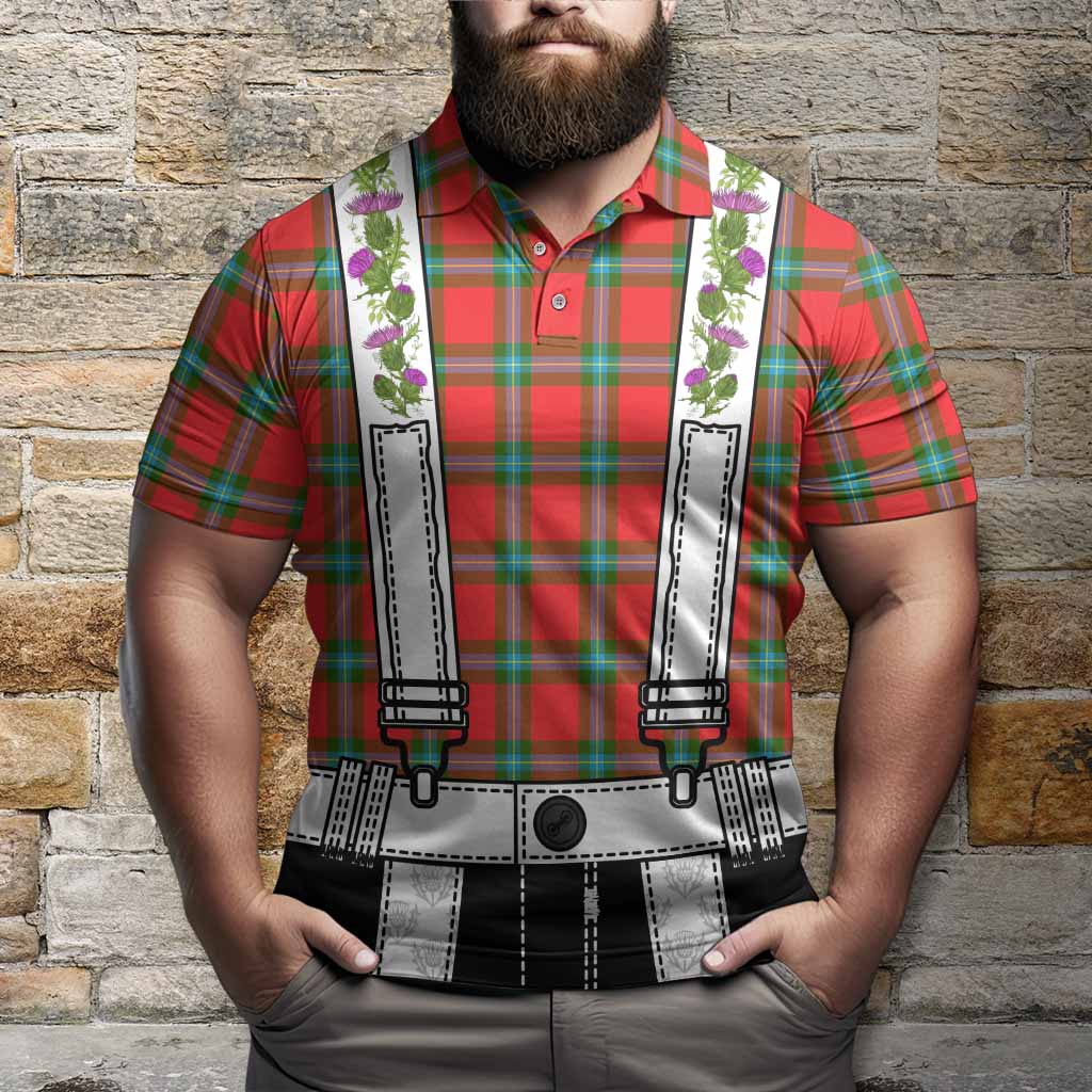 MacLaine (McLaine) Tartan Lederhosen Costume Polo Shirt Scotland Thistle Floral