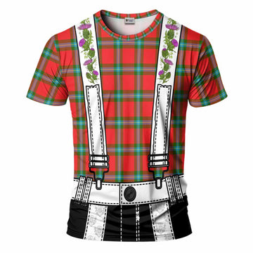 MacLaine (McLaine) Tartan Lederhosen Costume T-Shirt Scotland Thistle Floral