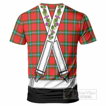 MacLaine (McLaine) Tartan Lederhosen Costume T-Shirt Scotland Thistle Floral