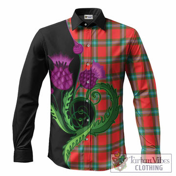 MacLaine (McLaine) Tartan Long Sleeve Button Shirts Traditional Scottish Thistle