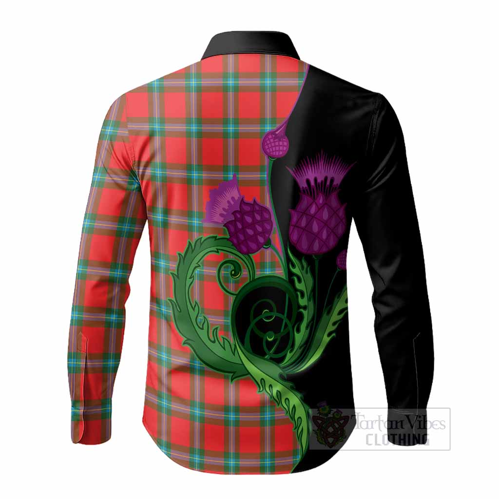 MacLaine (McLaine) Tartan Long Sleeve Button Shirts Traditional Scottish Thistle