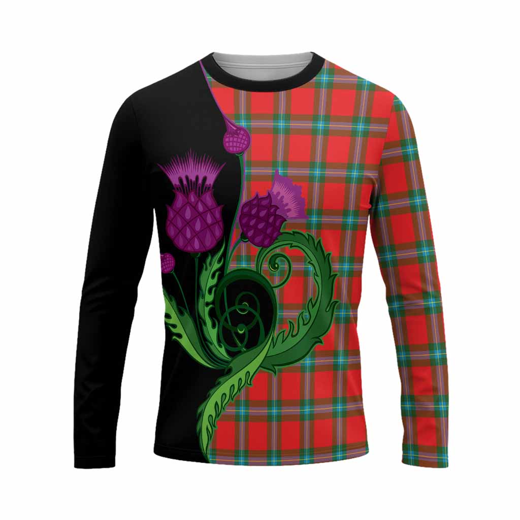 MacLaine (McLaine) Tartan Long Sleeve T-Shirt Traditional Scottish Thistle