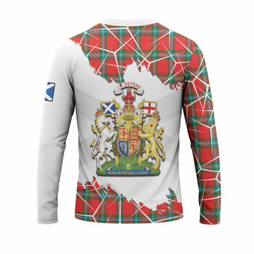 MacLaine (McLaine) Tartan Long Sleeve T-Shirt with Family Crest and Lion Rampant Grunge Style