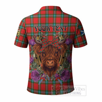 MacLaine (McLaine) Tartan Polo Shirt Scottish Thistle Heilan Coo