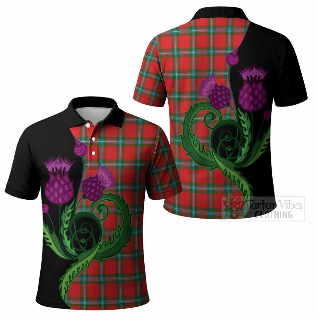 MacLaine (McLaine) Tartan Polo Shirt Traditional Scottish Thistle
