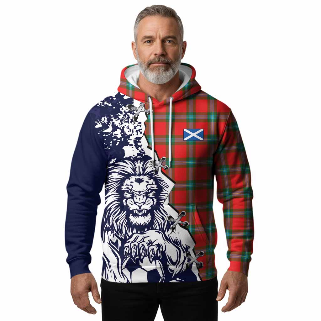 MacLaine (McLaine) Tartan Scottish Hoodie Angry Lion With Soccer Ball Style