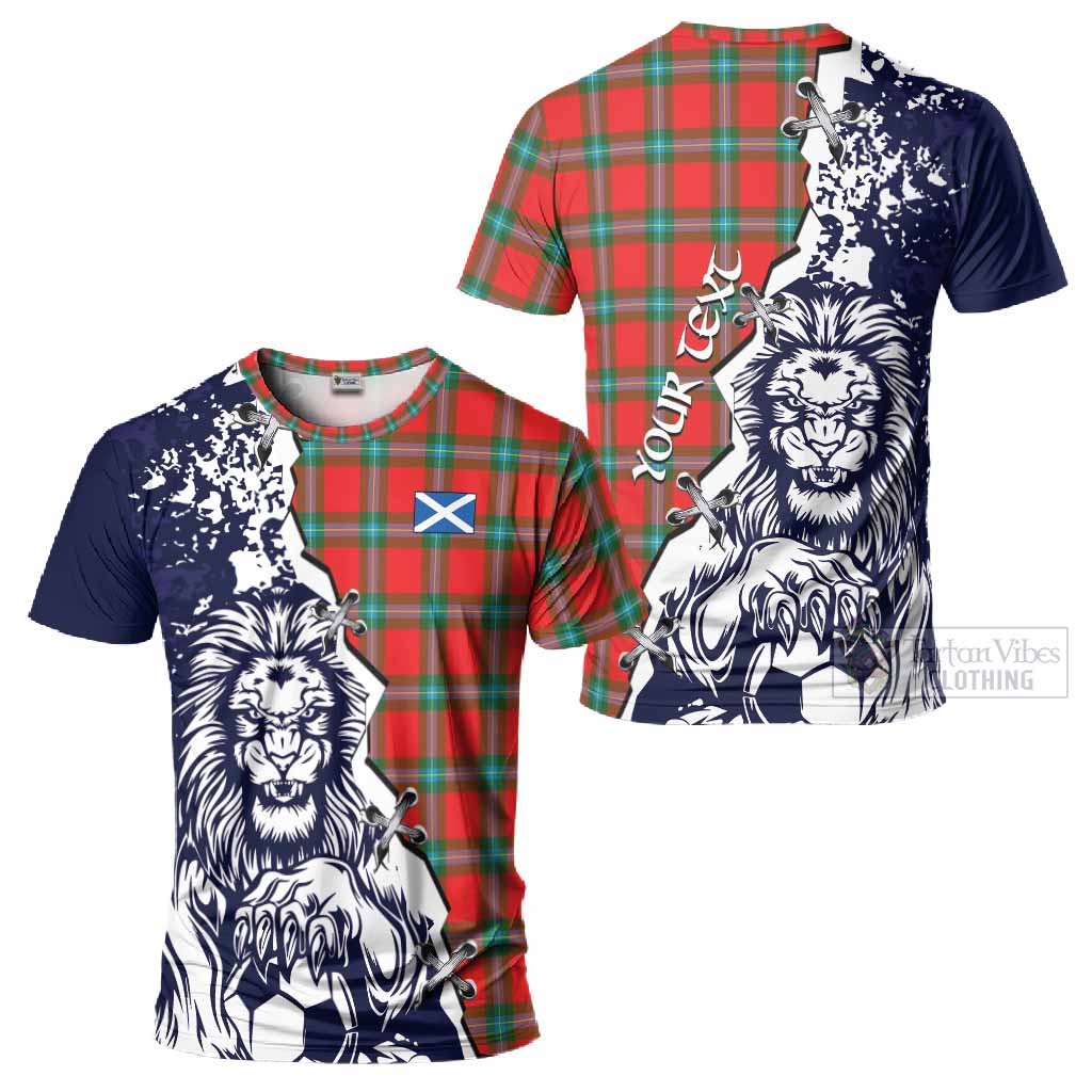 MacLaine (McLaine) Tartan Scottish T-Shirt Angry Lion With Soccer Ball Style