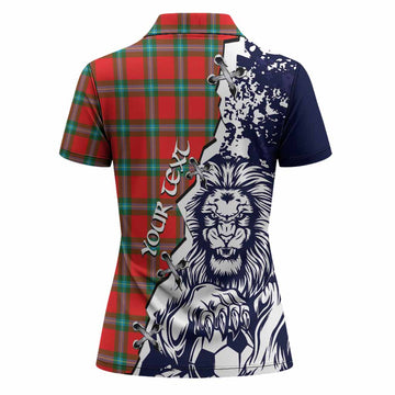 MacLaine (McLaine) Tartan Scottish Women Polo Shirt Angry Lion With Soccer Ball Style