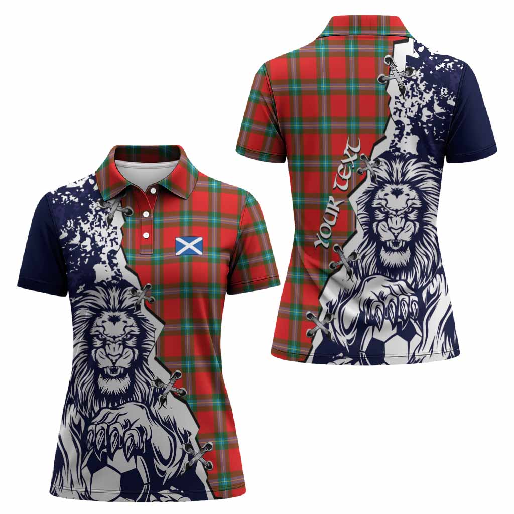 MacLaine (McLaine) Tartan Scottish Women Polo Shirt Angry Lion With Soccer Ball Style
