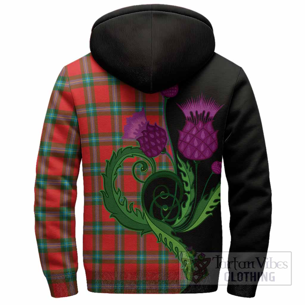 MacLaine (McLaine) Tartan Sherpa Hoodie Traditional Scottish Thistle