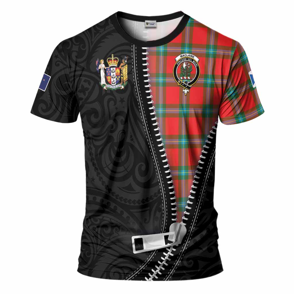 MacLaine (McLaine) Tartan T-Shirt New Zealand Pattern Unique Zipper Stylized