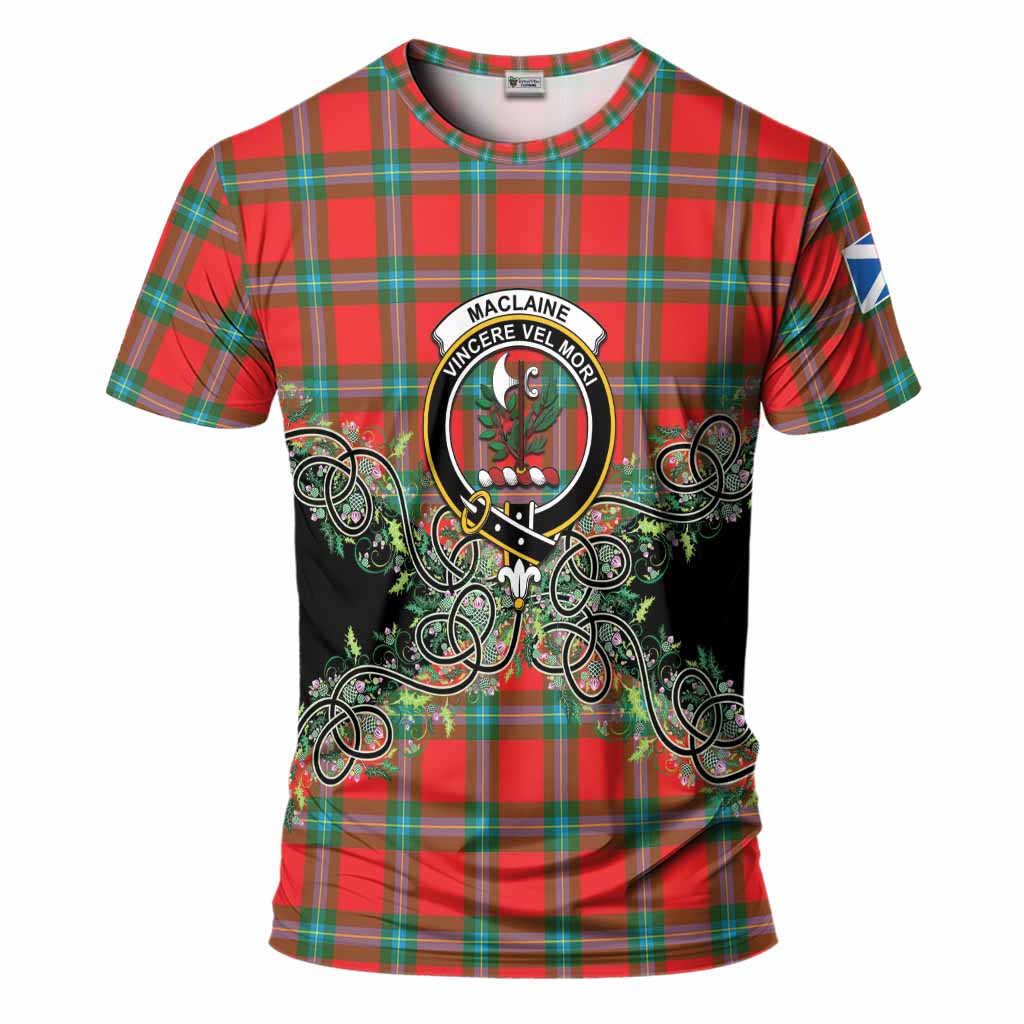 MacLaine (McLaine) Tartan T-Shirt Thistle Scottish Spirit