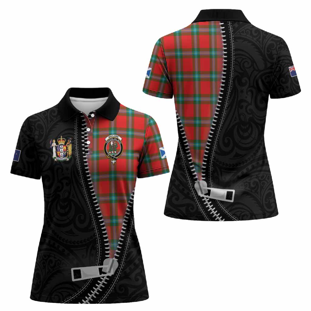 MacLaine (McLaine) Tartan Women Polo Shirt New Zealand Pattern Unique Zipper Stylized