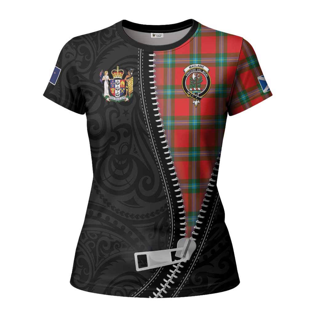 MacLaine (McLaine) Tartan Women T shirt New Zealand Pattern Unique Zipper Stylized