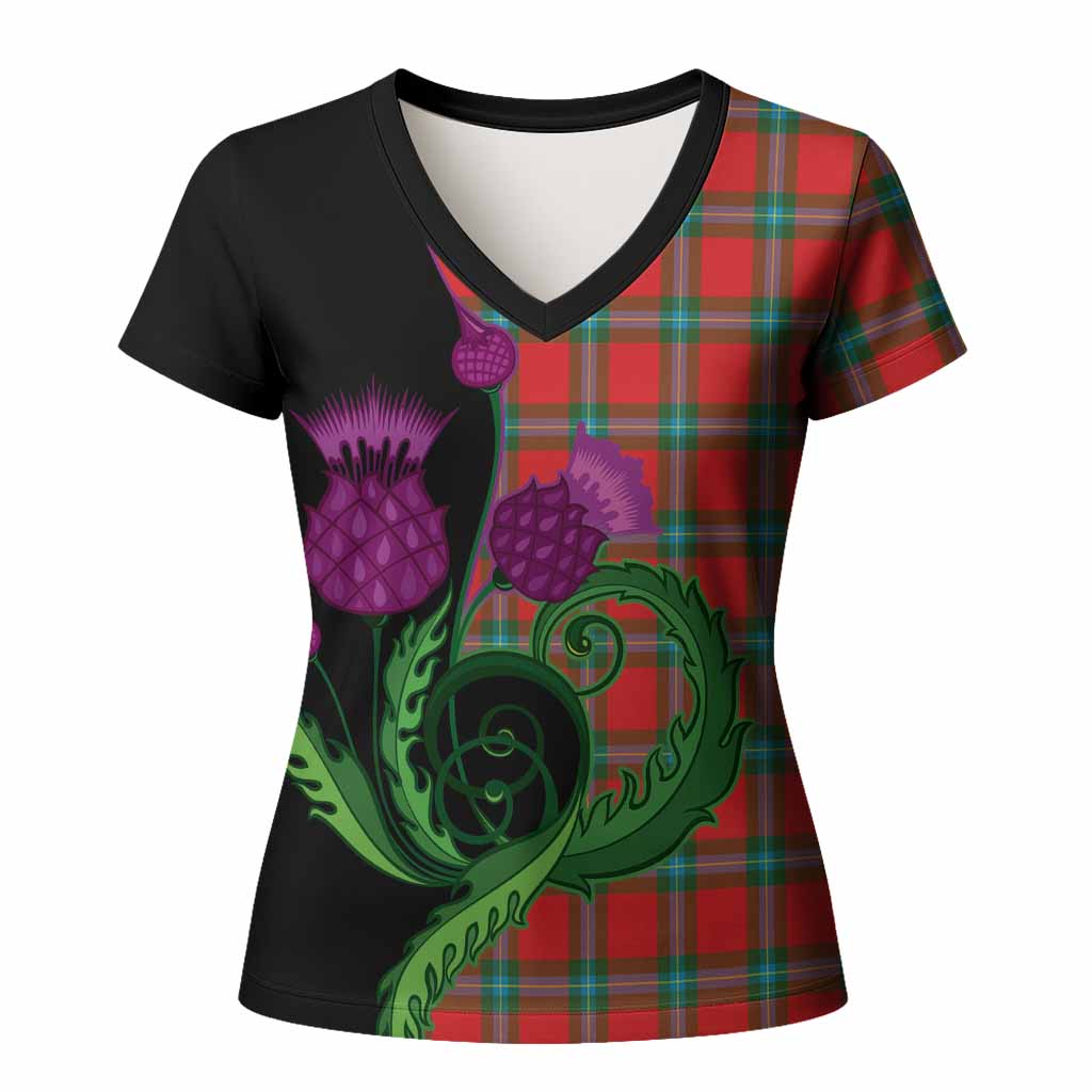MacLaine (McLaine) Tartan Women T shirt Traditional Scottish Thistle